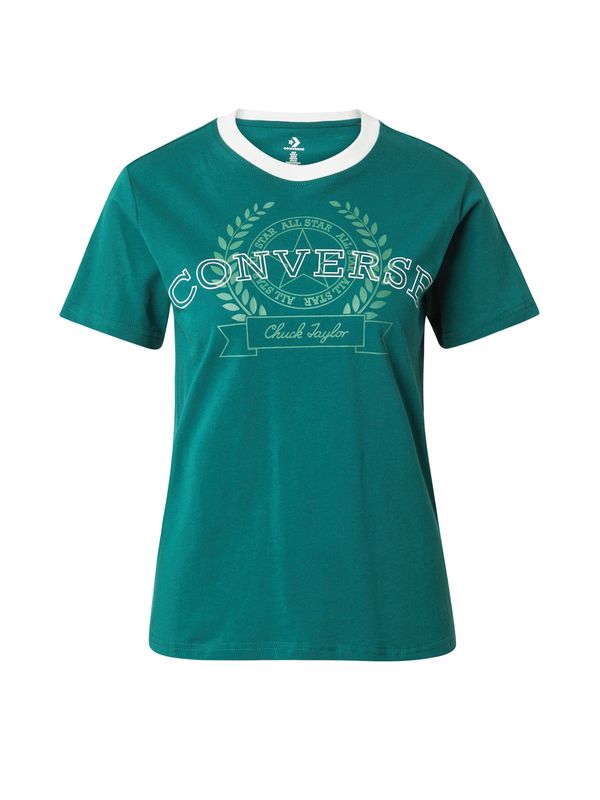 CONVERSE CONVERSE Тениска 'CHUCK TAYLOR'  светлозелено / тъмнозелено / бяло