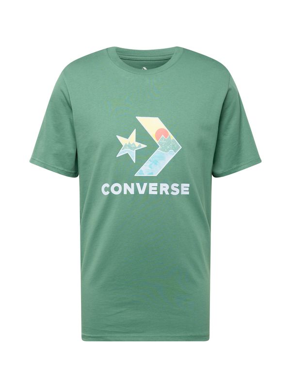CONVERSE CONVERSE Тениска 'FILL LANDSCAPE'  светлосиньо / светложълто / светлозелено / бледорозово