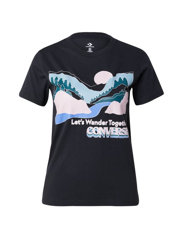 CONVERSE CONVERSE Тениска 'OUTDOOR ART'  светлосиньо / петрол / черно / бяло