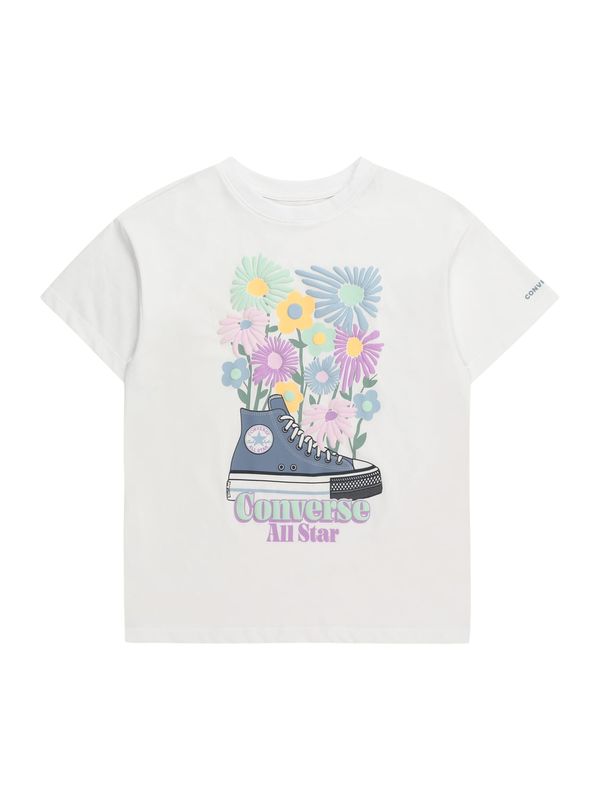 CONVERSE CONVERSE Тениска  сапфирено синьо / жълто / светлозелено / бяло