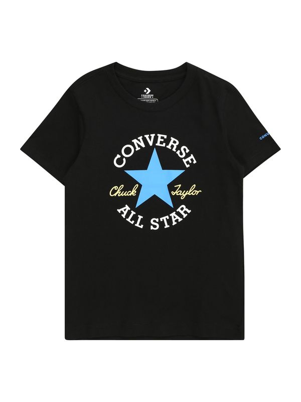 CONVERSE CONVERSE Тениска  светлосиньо / пастелно жълто / черно / бяло