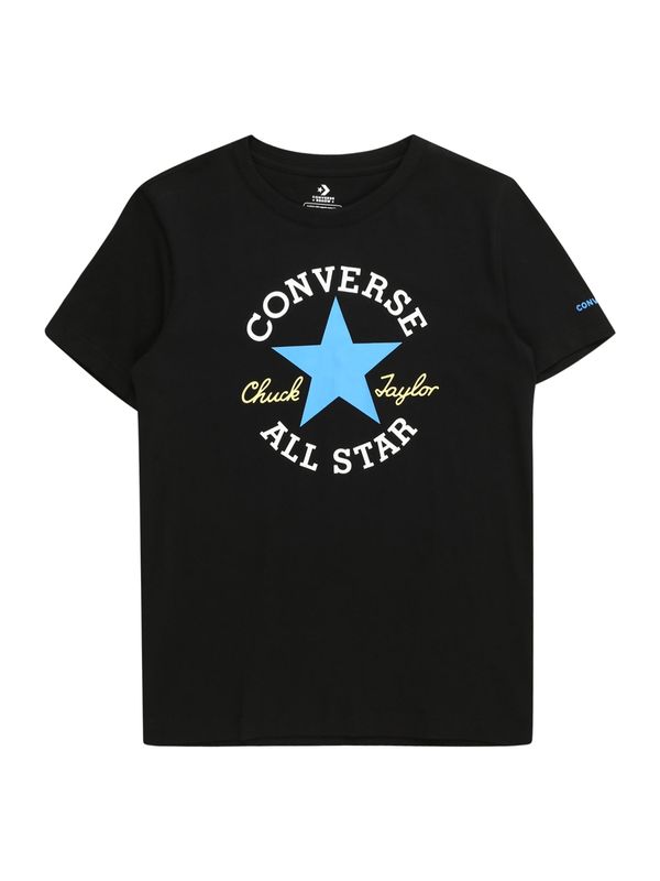 CONVERSE CONVERSE Тениска  светлосиньо / светложълто / черно / бяло