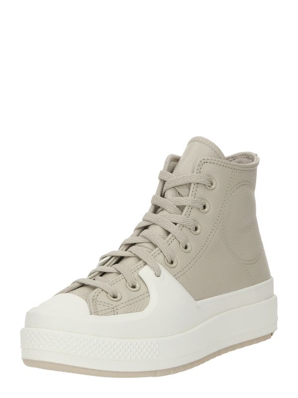 CONVERSE CONVERSE Високи маратонки 'CHUCK TAYLOR ALL STAR CONSTRUCT'  тъмнобежово / бяло