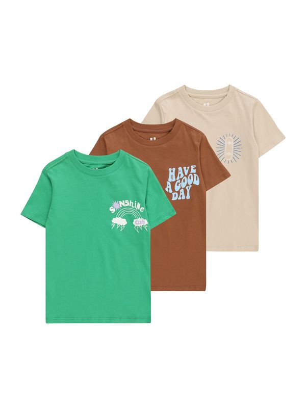 Cotton On Cotton On Тениска  светлобежово / кафяво / нефритено зелено