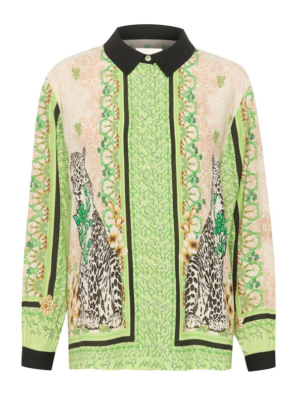 Cream Cream Блуза 'Anit'  бежово / кафяво / светлозелено / черно