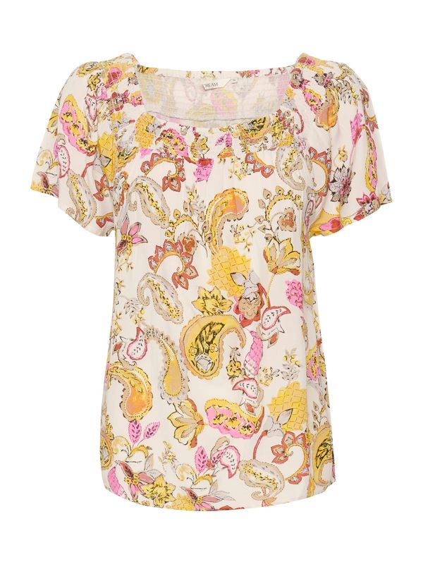 Cream Cream Блуза 'Dia'  жълто / лилав / черно / бяло