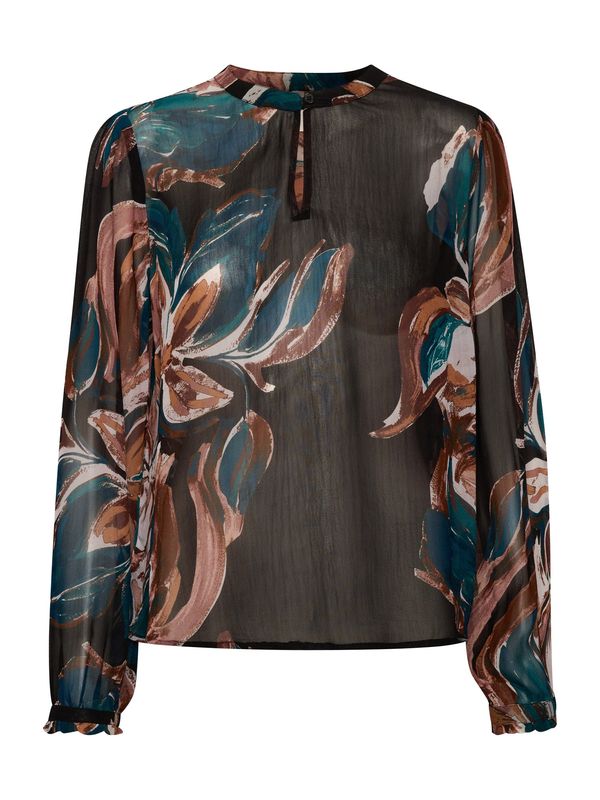 Cream Cream Блуза 'Jasmina'  кафяво / сиво / петрол / черно