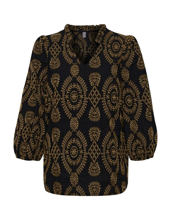 CULTURE CULTURE Блуза 'Utia'  светлокафяво / черно