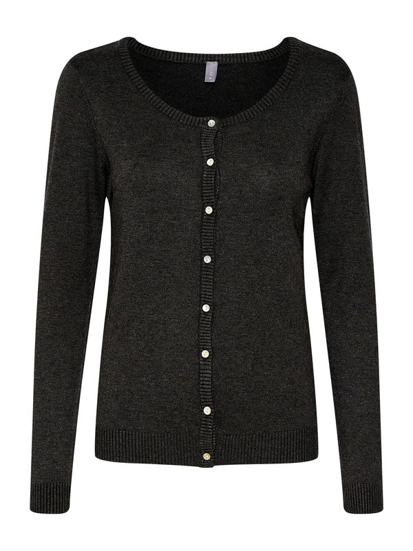 CULTURE CULTURE Плетена жилетка 'Annemarie'  черно / черен меланж / бяло