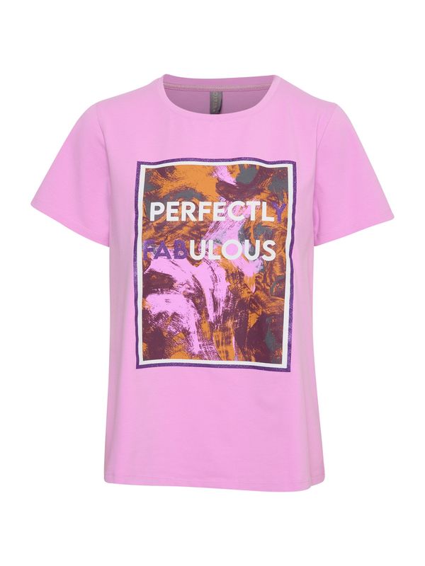 CULTURE CULTURE Тениска 'Gith Fabulous'  орхидея / тъмно коралово