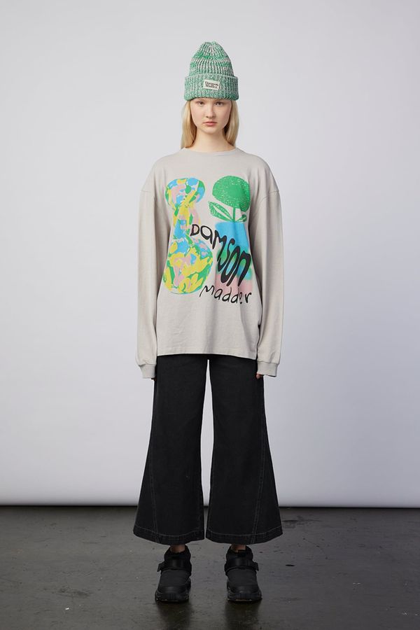 Damson Madder Damson Madder Тениска 'Arty Vase'  сиво / пъстро