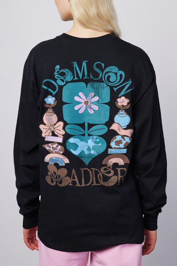 Damson Madder Damson Madder Тениска 'FLOWER WORLD'  кафяво / петрол / светлорозово / черно