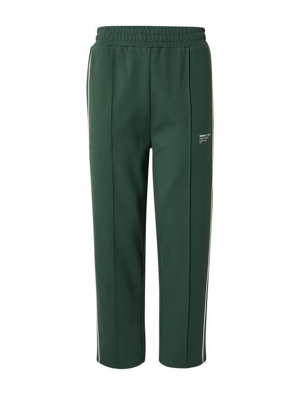 DAN FOX APPAREL DAN FOX APPAREL Панталон 'Maddox'  тъмнозелено / бяло