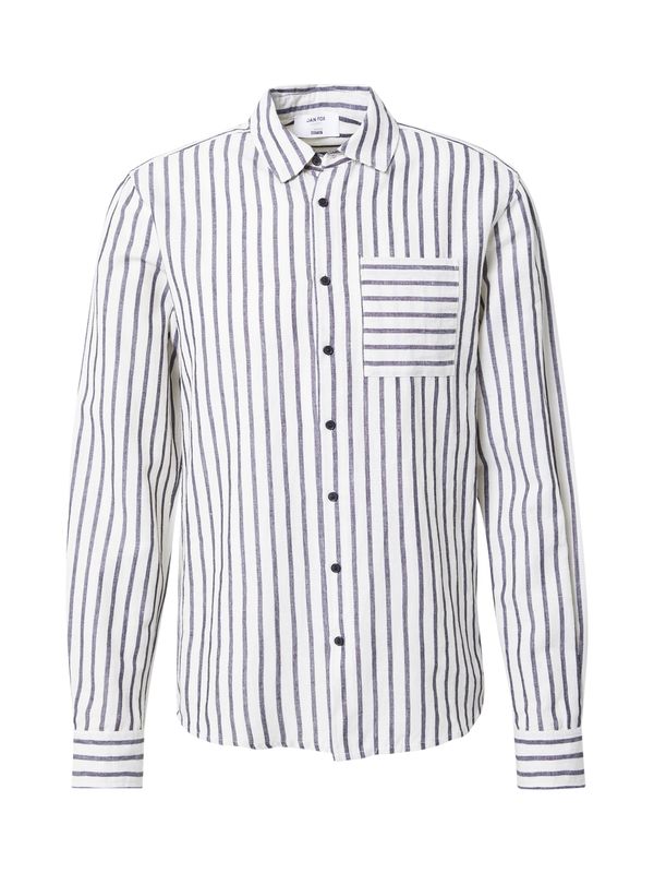 DAN FOX APPAREL DAN FOX APPAREL Риза 'Janosch'  черно / мръсно бяло