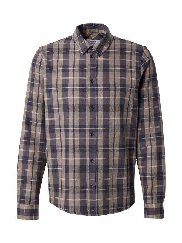 DAN FOX APPAREL DAN FOX APPAREL Риза 'Marlon'  тъмнобежово / синьо / гълъбово синьо