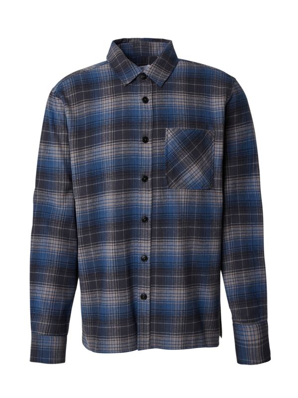 DAN FOX APPAREL DAN FOX APPAREL Риза 'Robert'  синьо / нощно синьо / сиво