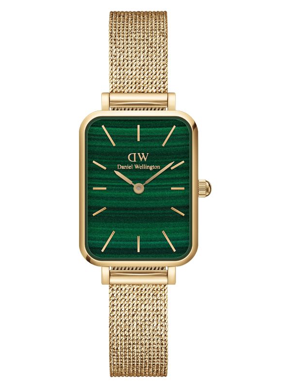 Daniel Wellington Daniel Wellington Аналогов часовник 'Quadro Pressed Evergold G Green'  злато / тъмнозелено