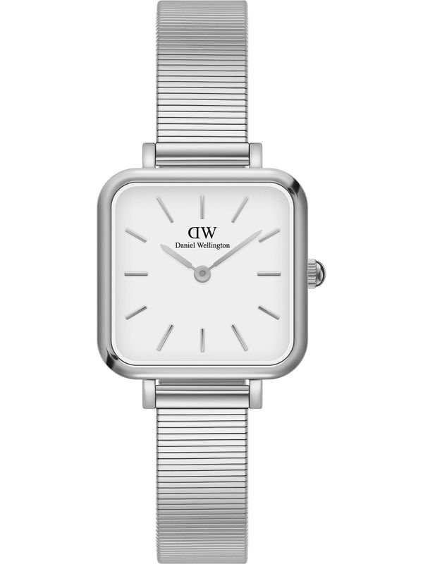 Daniel Wellington Daniel Wellington Аналогов часовник 'Quadro Studio S White'  сребърно / бяло