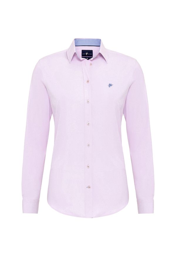 DENIM CULTURE DENIM CULTURE Блуза 'ALISHA'  гълъбово синьо / бледорозово