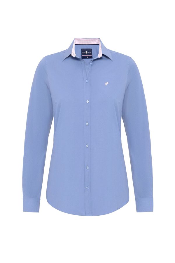 DENIM CULTURE DENIM CULTURE Блуза 'ALISHA '  нейви синьо / алено / бяло