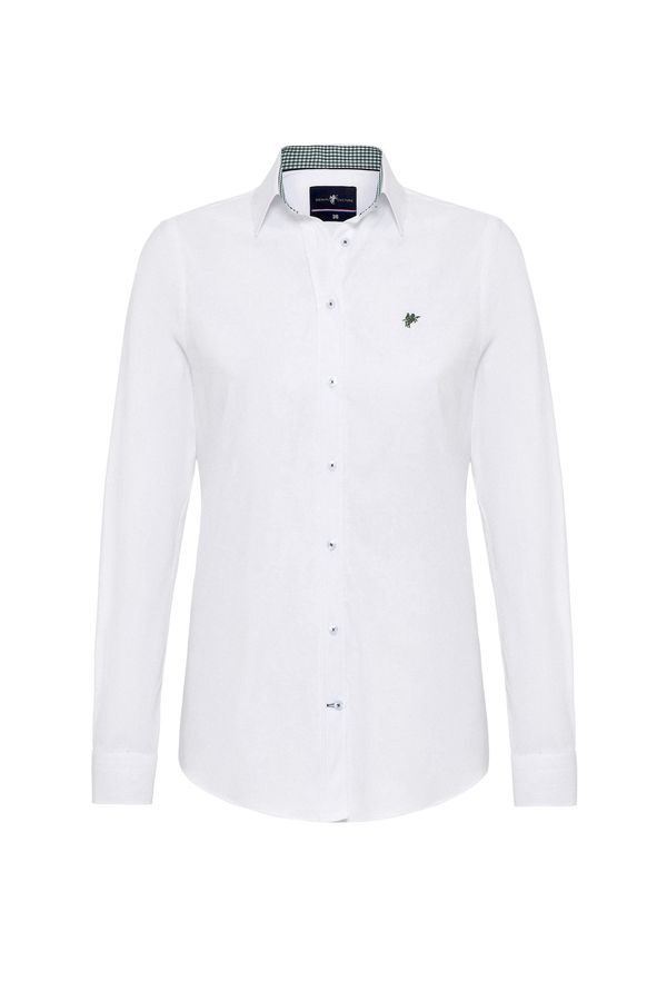 DENIM CULTURE DENIM CULTURE Блуза 'ALISHA'  зелено / бяло