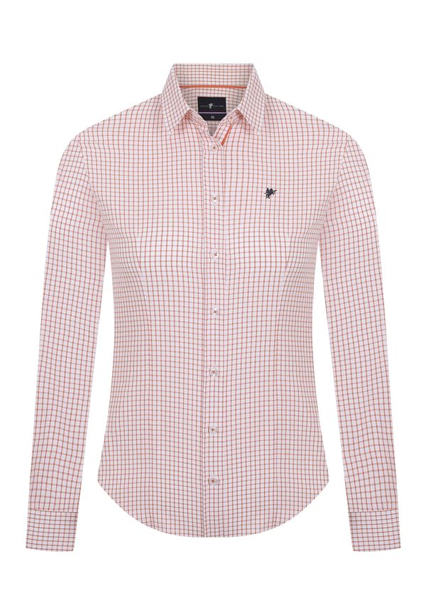 DENIM CULTURE DENIM CULTURE Блуза 'IRMA'  оранжево / черно / бяло