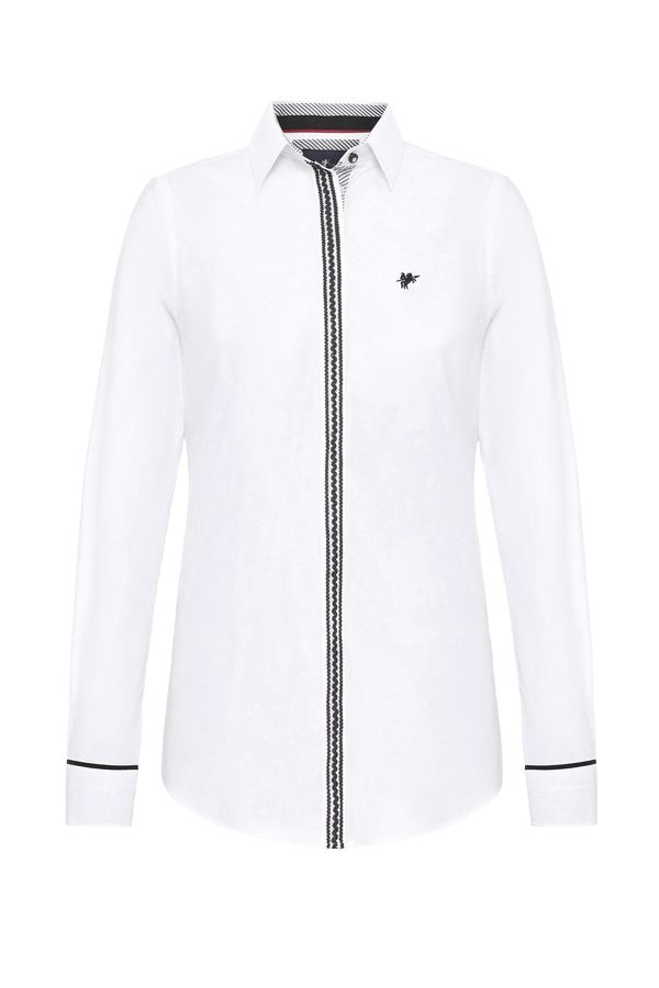 DENIM CULTURE DENIM CULTURE Блуза 'SHIRIN'  черно / бяло