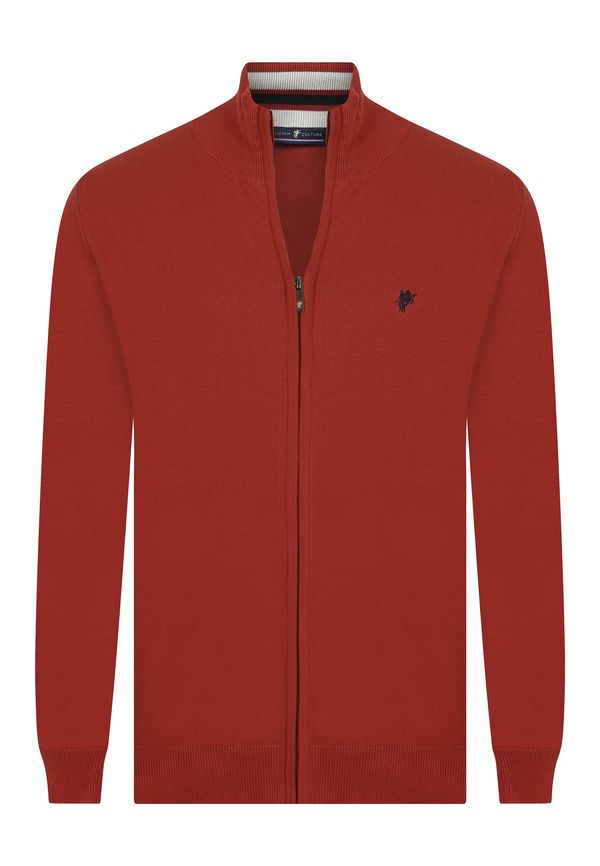 DENIM CULTURE DENIM CULTURE Плетена жилетка 'LEOPOLDO'  червено / черно