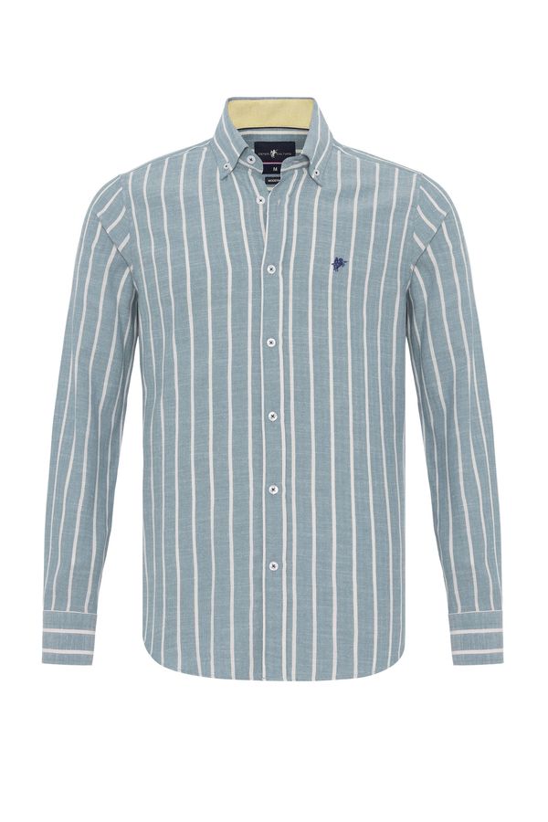 DENIM CULTURE DENIM CULTURE Риза ' ELDIN '  нейви синьо / петрол / бяло