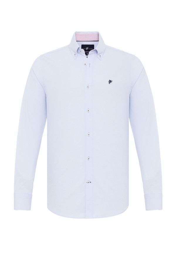 DENIM CULTURE DENIM CULTURE Риза 'ERMIN'  нейви синьо / светлосиньо / бяло