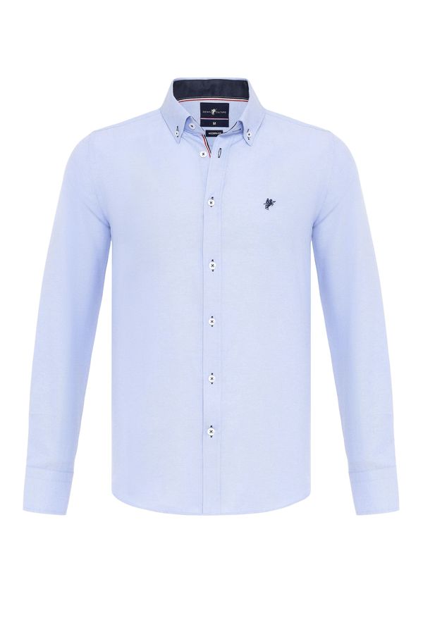 DENIM CULTURE DENIM CULTURE Риза 'JADON'  нейви синьо / светлосиньо