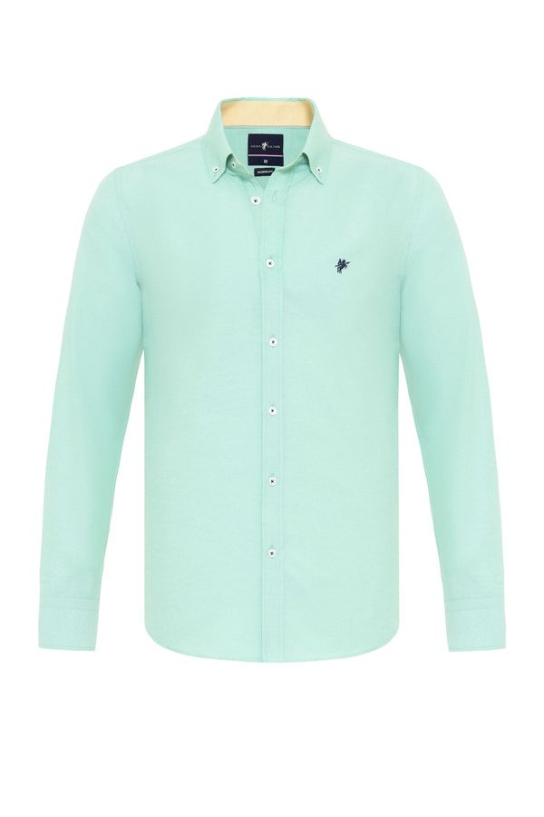 DENIM CULTURE DENIM CULTURE Риза ' MYLES '  нейви синьо / мента