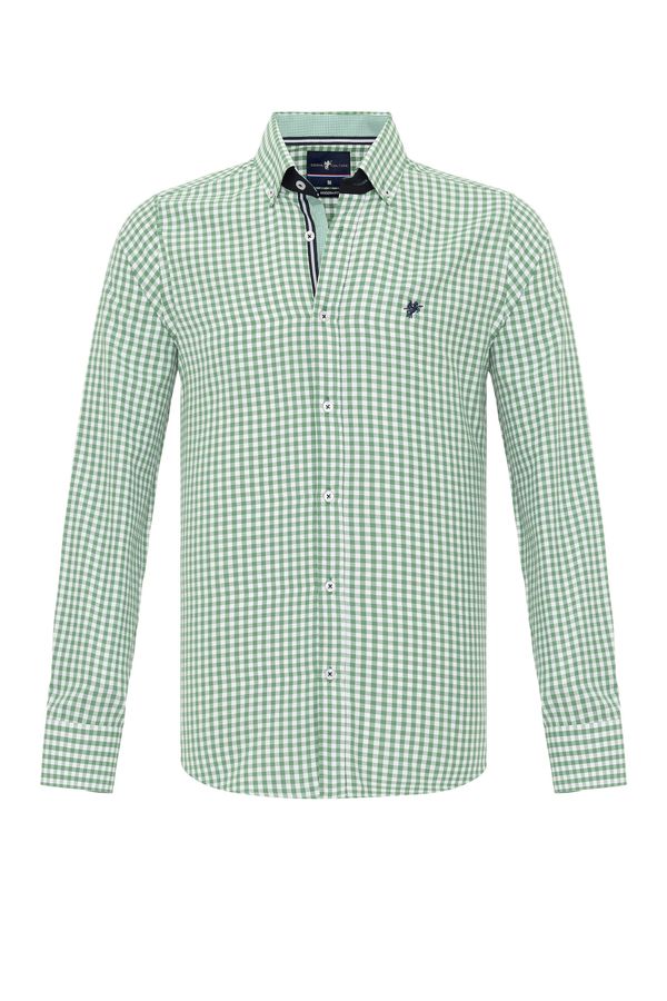 DENIM CULTURE DENIM CULTURE Риза 'TONEY'  нейви синьо / зелено / бяло