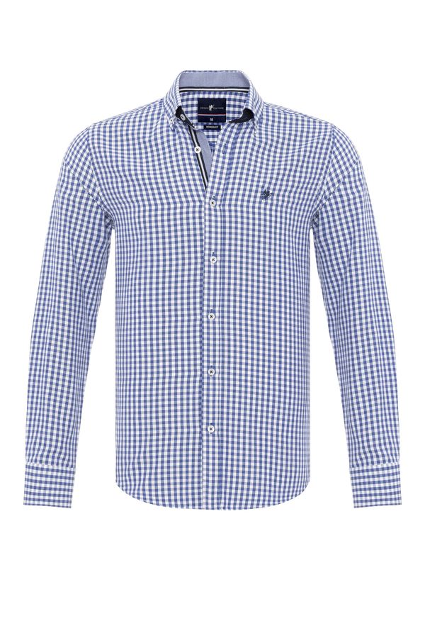 DENIM CULTURE DENIM CULTURE Риза 'TONEY'  синьо / бяло