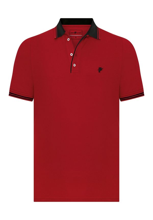 DENIM CULTURE DENIM CULTURE Тениска 'ZORAN'  червено / черно