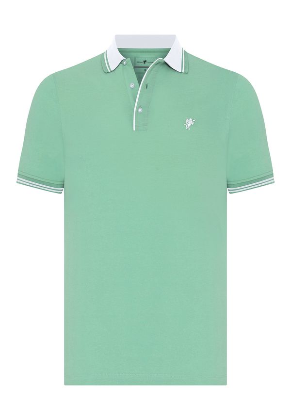 DENIM CULTURE DENIM CULTURE Тениска 'ZORAN'  мента / бяло