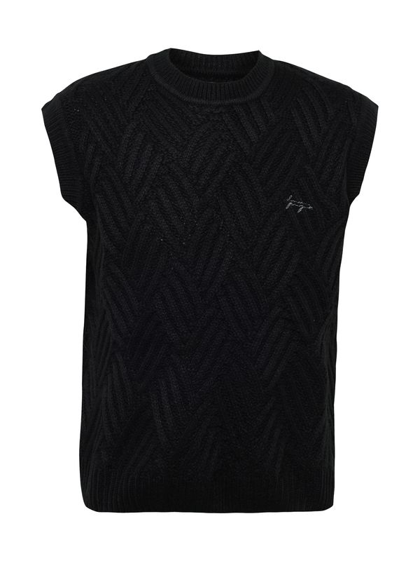 Denim Project Denim Project Мъжки плетен пуловер без ръкави  черно