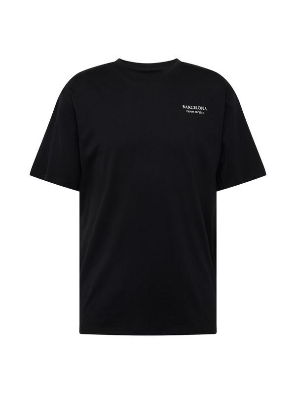 Denim Project Denim Project Тениска 'Barcelona'  черно / бяло