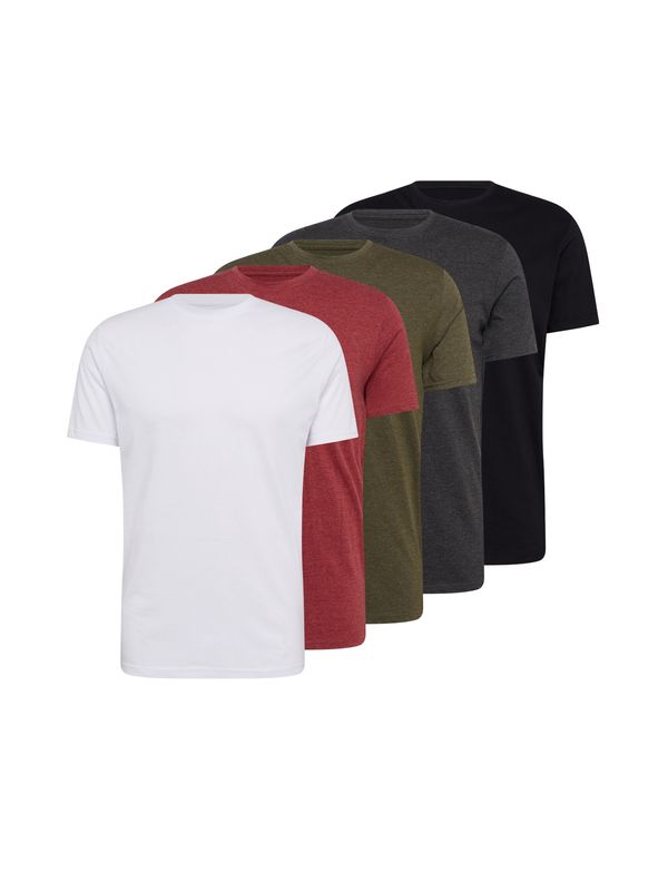 Denim Project Denim Project Тениска  тъмносиво / зелен меланж / червен меланж / черно / бяло