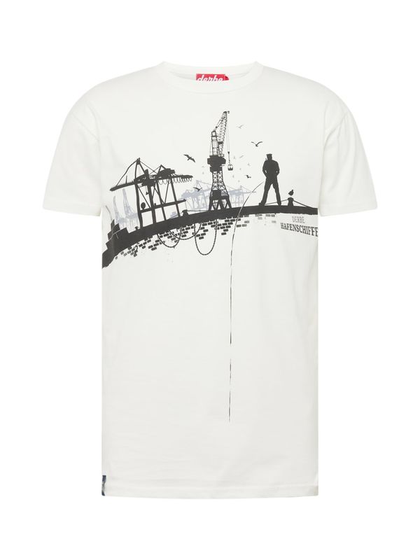 Derbe Derbe Тениска 'Hafenschiffer'  черно / бяло