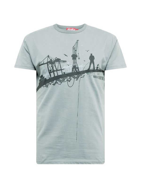 Derbe Derbe Тениска 'Hafenschiffer'  светлосиньо / графитено сиво / камък / мръсно бяло