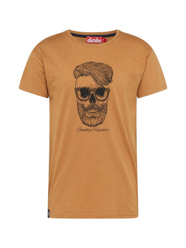 Derbe Derbe Тениска 'Hipster'  пуебло оранжево-кафяво / черно
