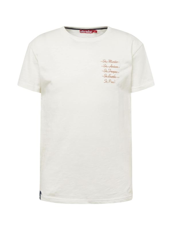 Derbe Derbe Тениска  кафяво / бяло