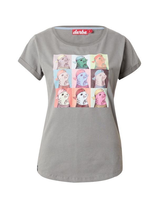 Derbe Derbe Тениска 'Robbe'  светлосиньо / сиво / зелено / светлорозово