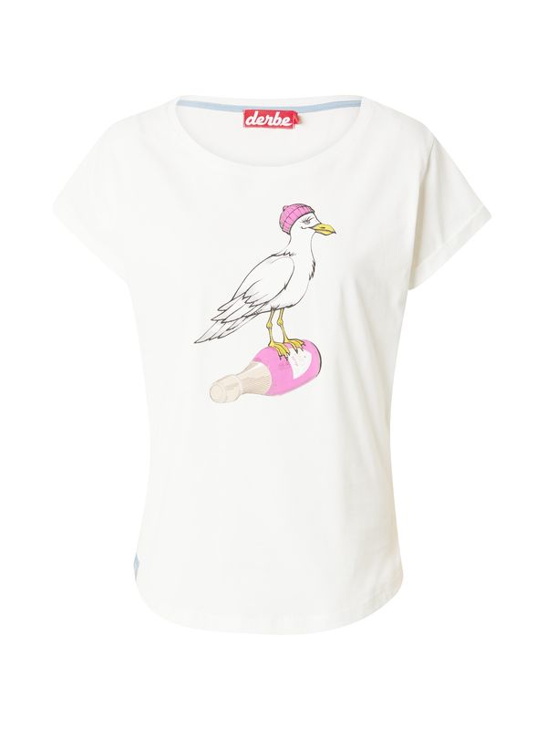 Derbe Derbe Тениска 'Sturmmöwin'  жълто / розово / черно / мръсно бяло