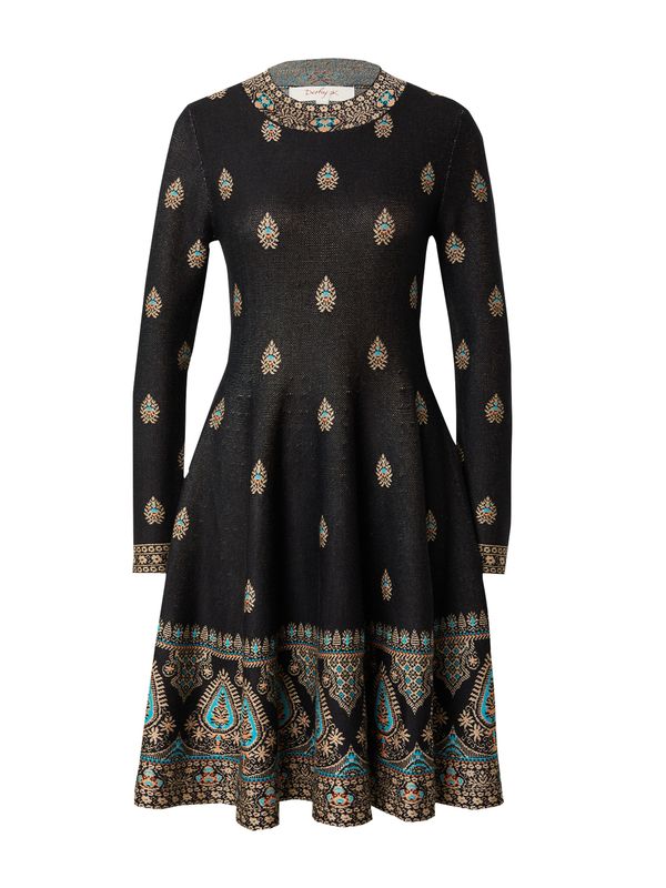 Derhy Derhy Плетена рокля 'GERTRUDE'  бежово / тюркоазен / оранжево / черно