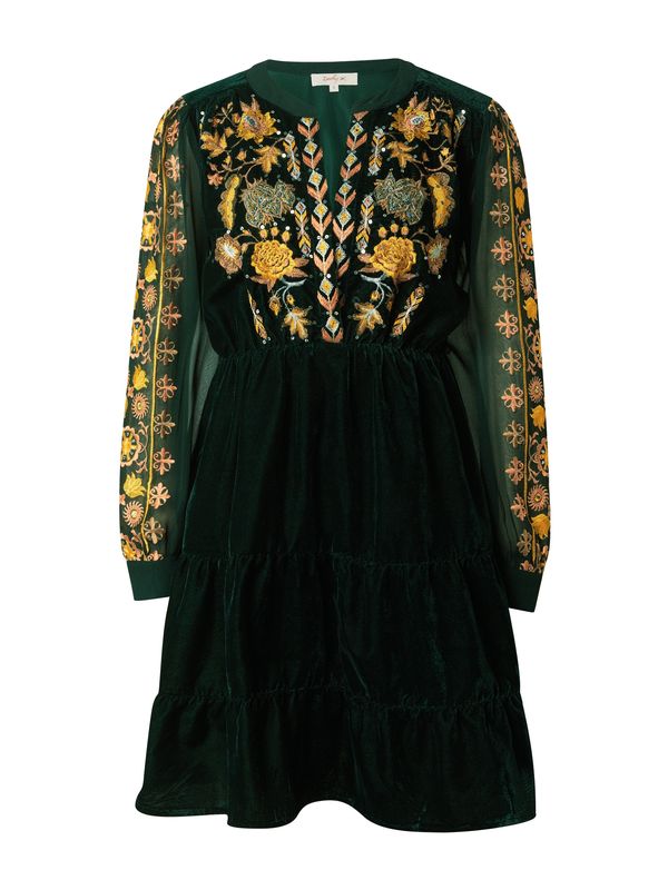 Derhy Derhy Рокля 'DARWIN'  златистожълто / елхово зелено / праскова / бяло