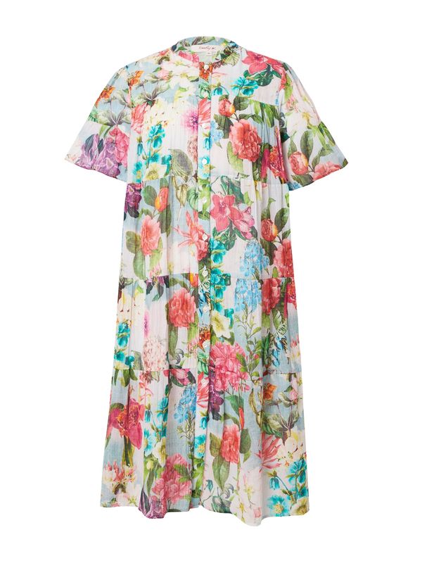 Derhy Derhy Рокля тип риза 'CHINA'  екрю / тюркоазен / зелено / червено
