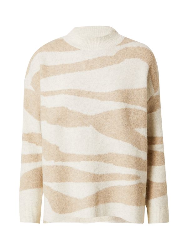 Designers Society Designers Society Пуловер 'EVERENIA'  цвят "пясък" / бяло