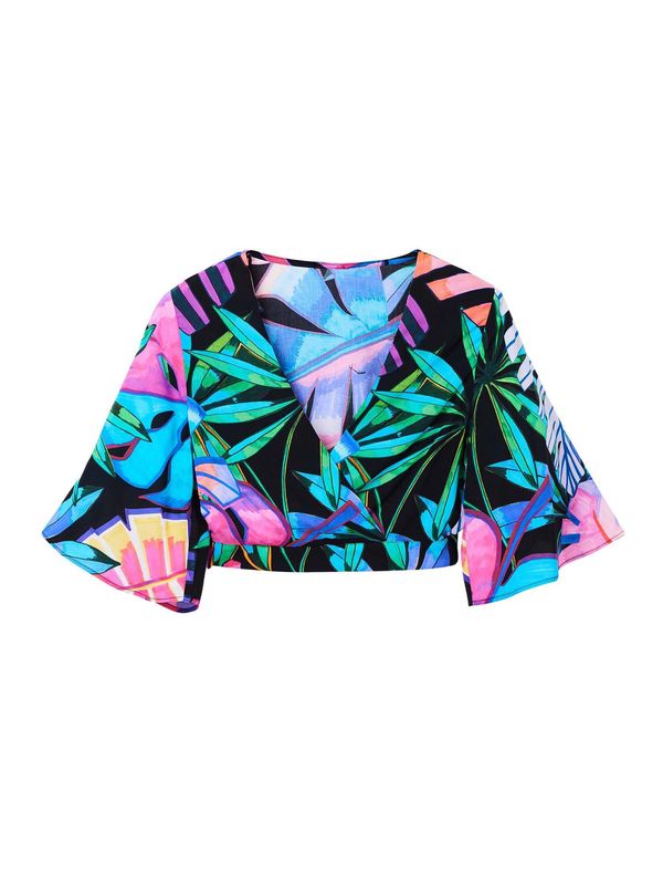 Desigual Desigual Блуза 'Landes'  нейви синьо / светлосиньо / светлозелено / розово